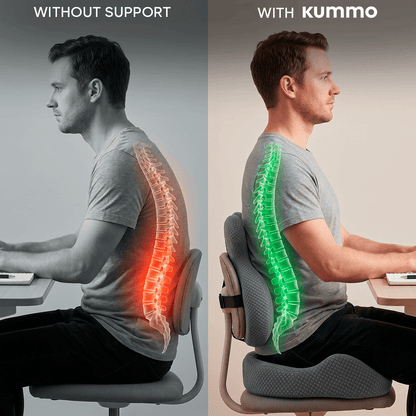 Kummo Lumbar Support Pillow for Office Chair — Ergonomic Back Cushion