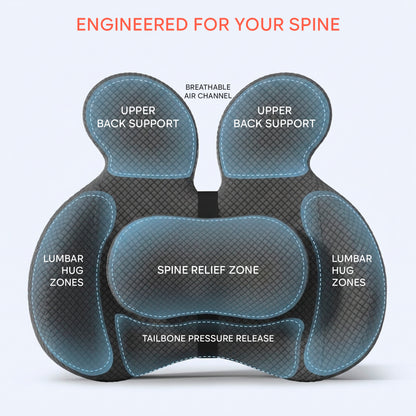 Kummo Lumbar Support Pillow for Office Chair — Ergonomic Back Cushion