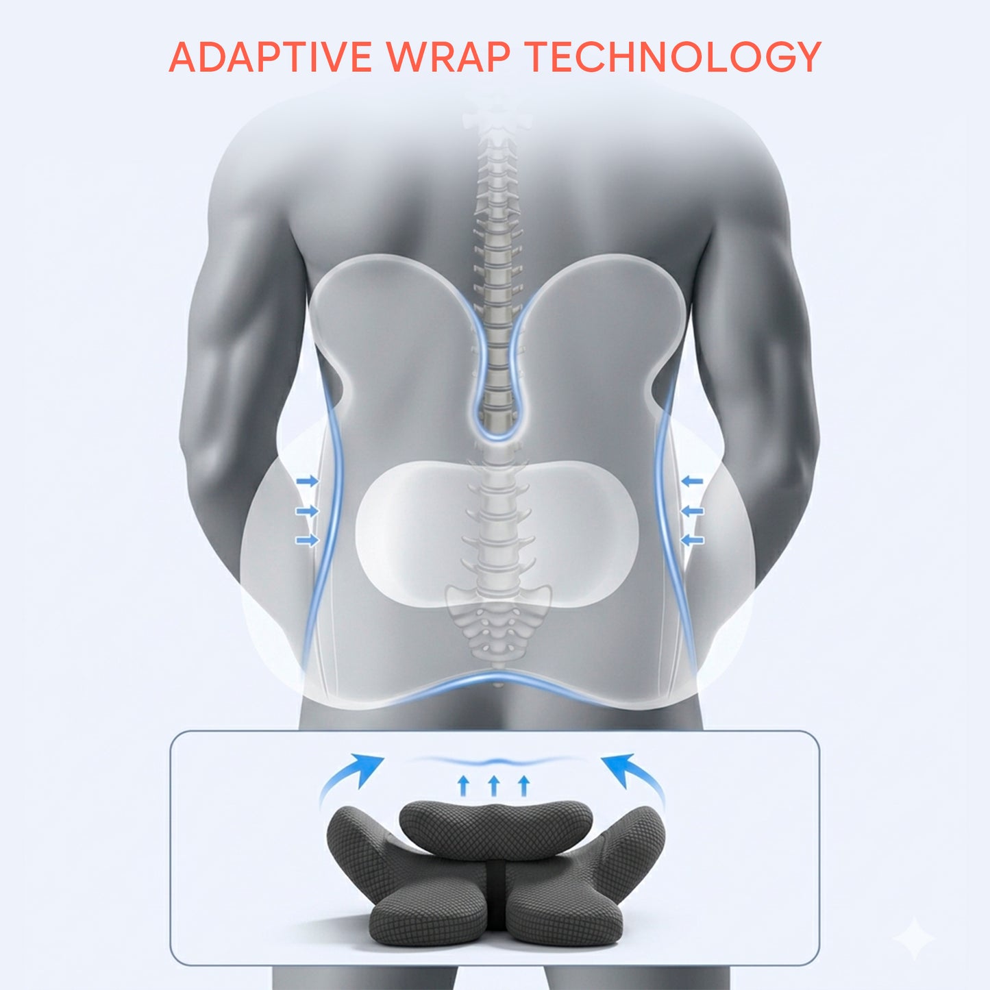 Kummo Lumbar Support Pillow for Office Chair — Ergonomic Back Cushion